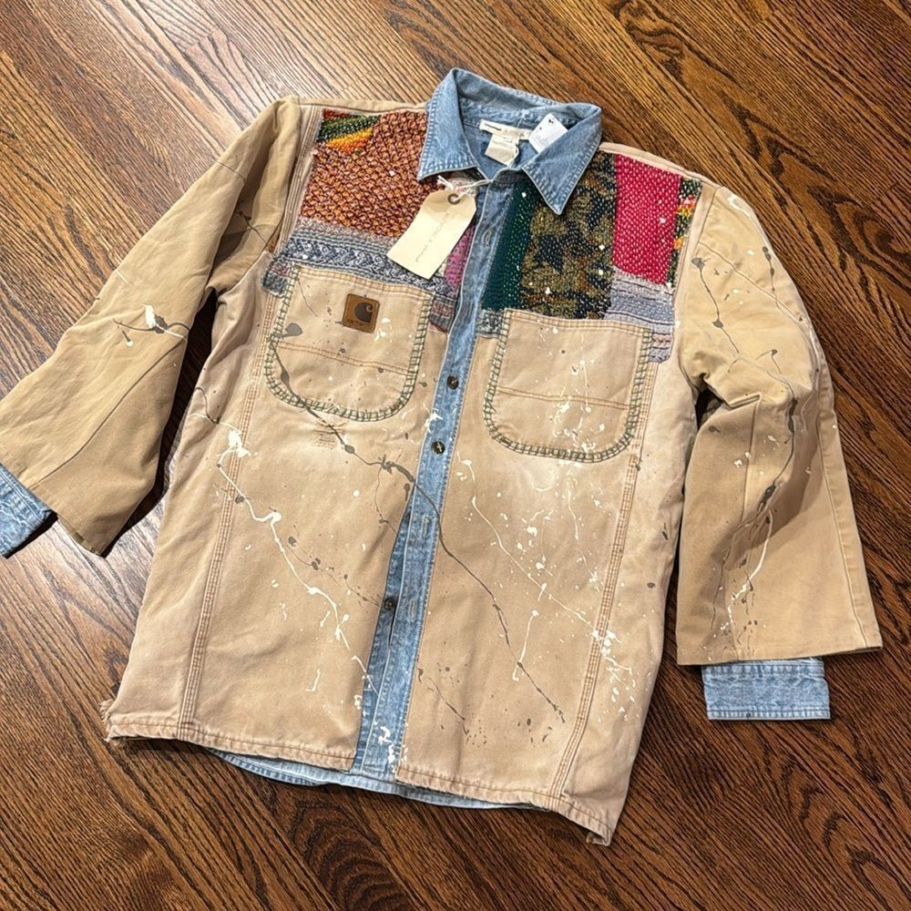 Free People Tricia Fix Carhartt Mixed Jacket - Picture 2 of 7